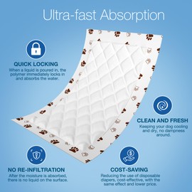 MICOOYO Dog Diaper Liners, Dog Diaper Pads, Disposable Dog Booster Pads Period Pads for Dogs, Belly Band Dog Diaper Liners Male Doggie Diaper Inserts (Paws, XS 50Count)