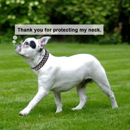 Collar de perro con pinchos de piel sintética suave con remaches de hongos para cachorros, collares ajustables para gatos, color negro, talla S