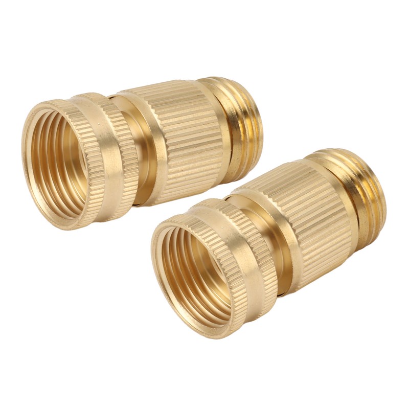 2PCS Water Hose Quick Connector Brass 3/4 Inch Male and