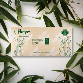 Hempur Cosmetic Tissues - Bamboo - 3 Ply - Super Soft, Sustainable, Unbleached, Chemicals & Pesticides Free - 70 Wipes
