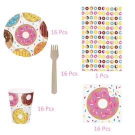 65 Piece Tableware Set Birthday, Party Tableware Birthday Girl, Party Tableware Set, Party Tableware Birthday Boy, Paper Plates, Napkin Cups, for Birthday Party, Weddings, Anniversary