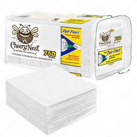 750 Pack White Paper Napkins – 12″ x 12″ Disposable 1-Ply Eco-Friendly (100% Recycled) and Plant-Based Bulk Napkins for Lunch & Dinner