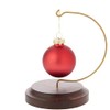 Plymor Wire Ornament Hanger Display with 3.75" Round Walnut Wood