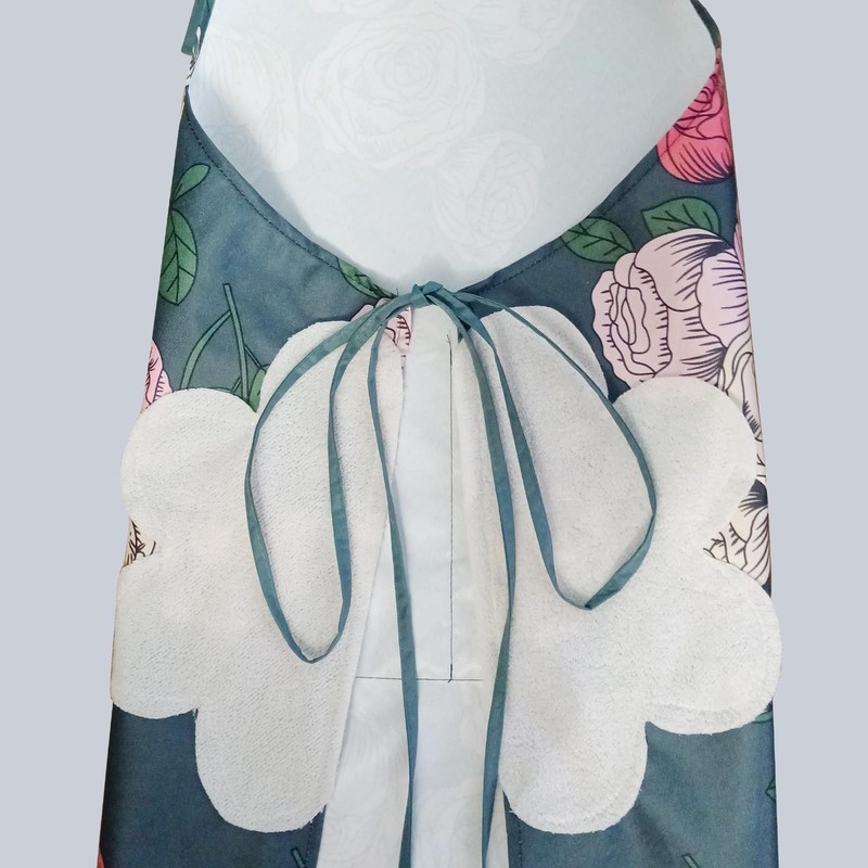 DILLMAN 2 Pack Floral Aprons with Pocket Blooming Womens Waterproof