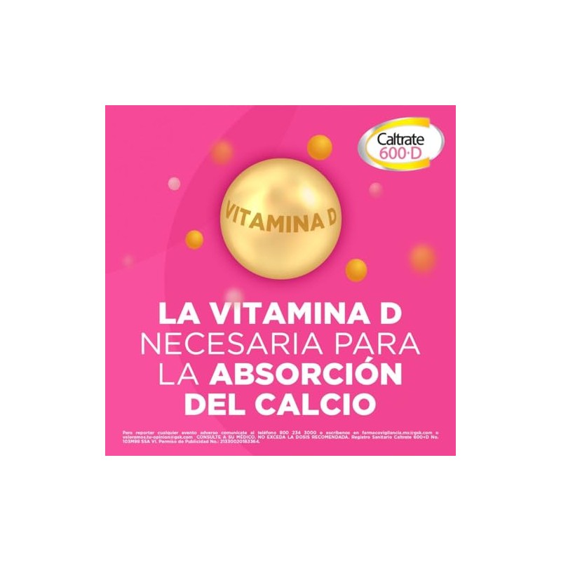 Caltrate Suplemento de Calcio 600 +D 600mg / 400 UI