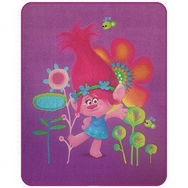 CTI 043696 Trolls Poppy Polyester Fleece Blanket, 110 x 140 cm, Pink