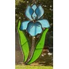Blue Iris Stained Glass Suncatcher (Stand Sold Separately)
