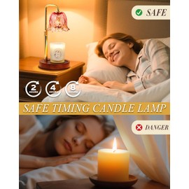 Funslive Flower Candle Warmer Lamp with Timer Dimmable,Candle Warming Lamp Height Adjustable,Candles Warmer Light for Jar Candles,Christmas Gifts for Women,House Warming Gifts New Home Decor