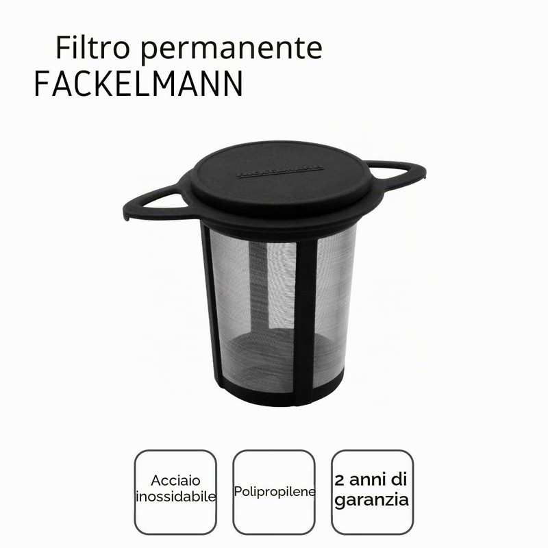 Filtro permanente per il tè Fackelmann, Infusore con Coperchio e