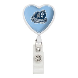 Old Dominion University Lions Logo Heart Lanyard Retractable Reel Badge ID Card Holder