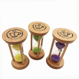 6 x Sand Timer Set Sand Timer Small Sand Timer 30s / 1min / 2mins / 3mins / 5mins / 10mins for Children Cleaning Teeth Timed Activities - Rounds