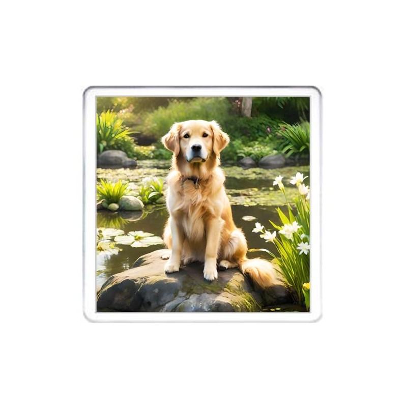 Golden Retriever Dog Coaster Set. 4 different Golden Retriever Dog