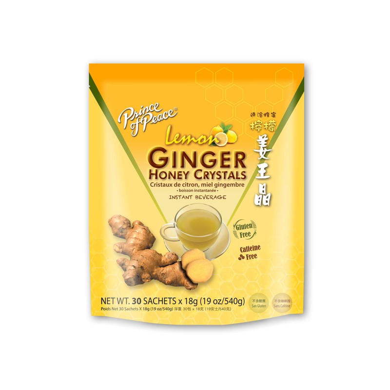 Prince of Peace Instant Lemon Ginger Honey Crystals, 30 Sachets
