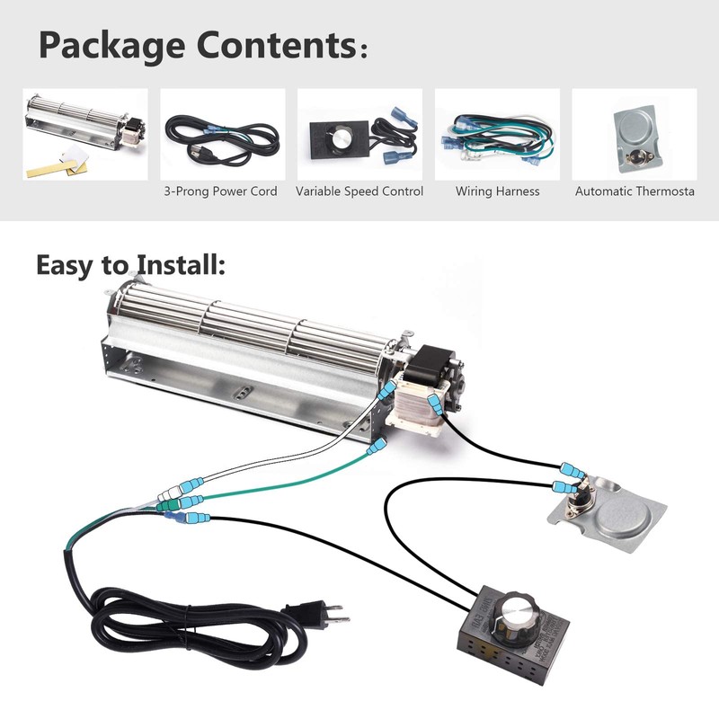 Criditpid BKT GA3650T GA3650TB GA3700T GA3700TA Fireplace Blower Fan Kit