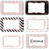 12Pcs Rose Gold Border Stickers Blank Name Tag Stickers for