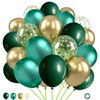 Green and Gold Balloons,60 Packs 12 Inch Metallic Green Gold