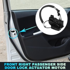 X AUTOHAUX Replacement Front Right Passenger Side Power Door Lock Actuator Motor with Cable for Hyundai Azera 2011-2016 Door Latch Actuator Assembly Replace No.813203V010 Black