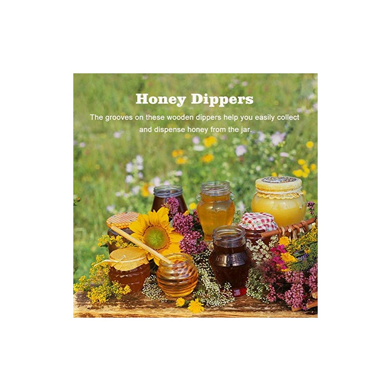 Wooden Honey Stirrer, Pack of 50, Honey Stirring Stick for