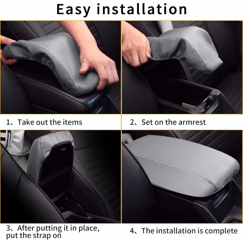JXAUTOPART Car Center Console Box Armrest Cover Pad Faux For