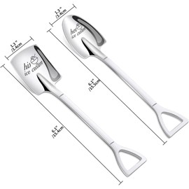 Her and Him Ice Cream Spoons, Stainless Steel Coffee Spoon Pack of 2 Set Valentines Day Wedding Gifts for Couple Lovers for Wedding Anniversary
