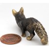 Solid Brass Figurine of Fox crouching hunting IronWork