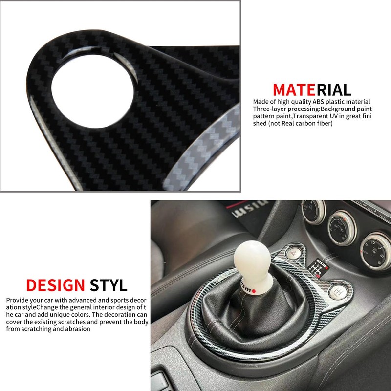 Fewshaw Carbon Fiber Style Manual Gear Shift Panel Cover Trim