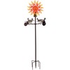 Sunset Vista Designs Southwest Wind Spinner - Solar Powered LED Lighted Yard Décor with Sensor, 42.75" Tall, Roadrunner
