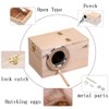 Parakeet Nesting Box, Bird Nest Breeding Box Cage Wood House