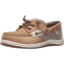 Sperry girls Songfish Boat Shoe, Linen/Oat, 4 Big Kid US