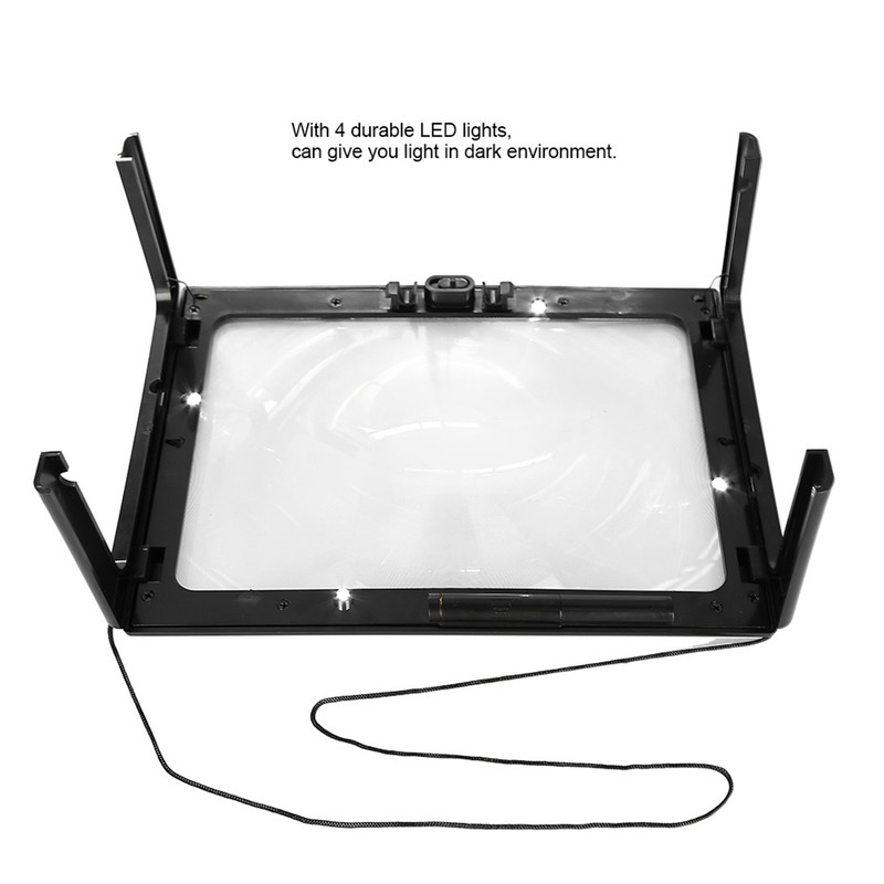 Foldable Ultrathin A4 Full Page Magnifying Glass with 3X Magnifier