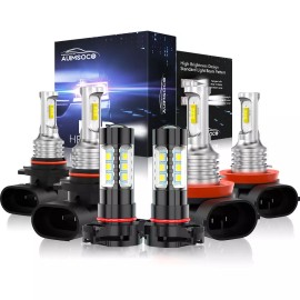 AUIMSOCO LED Headlight Bulbs White 6500K For Chevy Silverado 1500 2500 HD 2007 2008-2015
