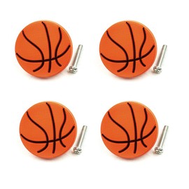 LC LICTOP Basketball Shape Rubber Cabinet Knobs for Kids Girls Boys with PVC Safety Soft Pattern 4Pcs