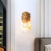 Pobllem Living Room Wall Lighting Gold Baroque Crystal Glass Wall