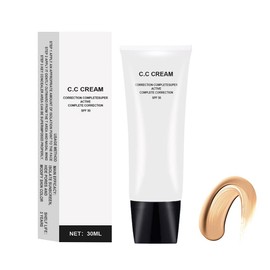 CC Cream, Crema CC que Ajusta el Tono de la Piel SPF 43 Crema Correctora de Color de Maquillaje Hidratante Autoajustable para Pieles Maduras (Marfil)