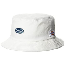 Dickies Bucket Hat [Dickies] Bucket Hat Men's Women's Unisex Hat Cotton Plain Simple Logo 22.44-23.23 inches Spring Summer Fall Unisex Adult, white, Free size