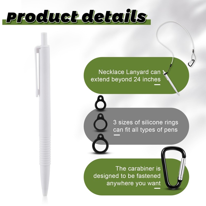 Lewtemi 5 Sets 24 Inch Pen Leash for Clipboard Lanyard