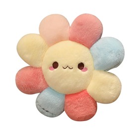 NatureMan Flower Pillow Smiling Daisy Floor Cushion Colorful Sunflower Seat Cushion Aesthetic Floor Cushion Decorative Pillow for Bed Couch (Small, 43cm)