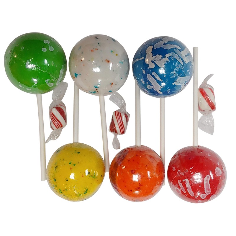HUGE Jawbreakers On A Stick- Assorted Colors 2.25 Inch -