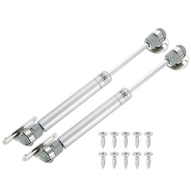 sourcing map 2Pcs Lid Support Hinges, 8 Inch 40N Gas Struts Soft Close Folding Lid Stay Hinges Lift Support Slow Lowering Pneumatic Lid Buffer for Cabinet Closet Wardrobe, Silver