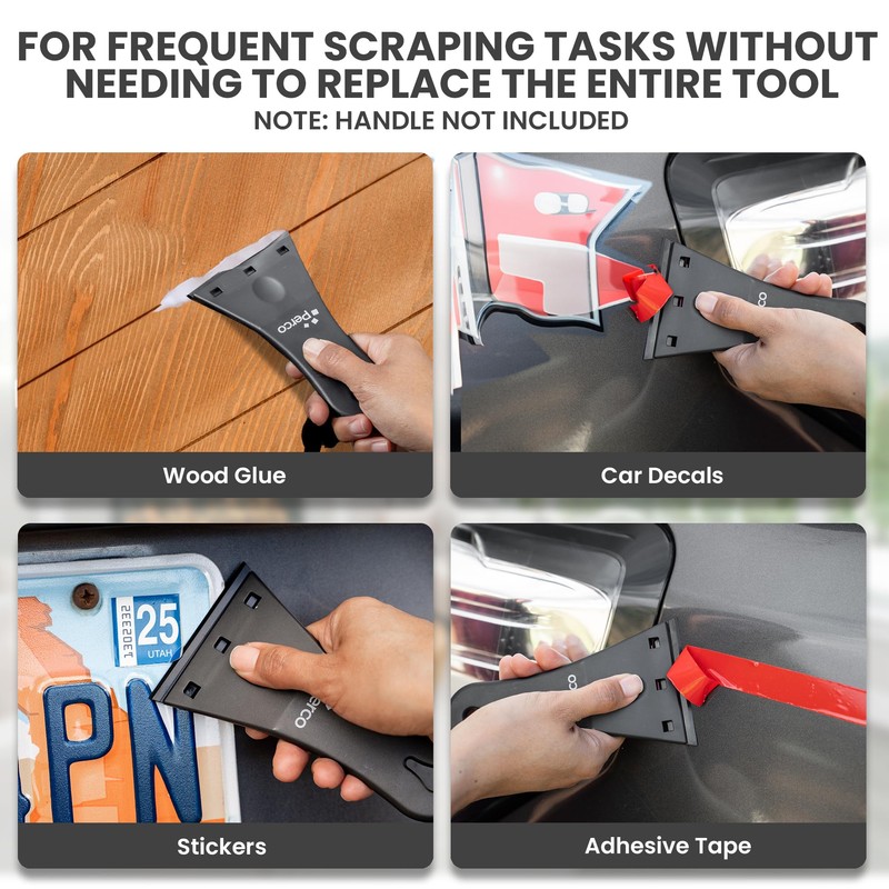 Perco Plastic Scraper Blade Refills - Durable, Rust-Free Single-Edged 3-Inch