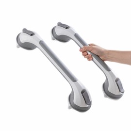 TAILI TAILI Grab Bars for Bathtubs and Showers 2 Pack Suction Grab Bar, Heavy Duty Shower Handle Removable Bath Handrails for Seniors and Elderly, Bathroom Safety Grip No Drilling Waterproof,Grey