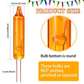 Mudder 100 Count 2.5V Christmas 50/100/150/200 Count Mini Incandescent Wire String Lights Replacement Bulbs Indoor Outdoor Christmas Lights Decorations for Home Xmas Tree (Orange)