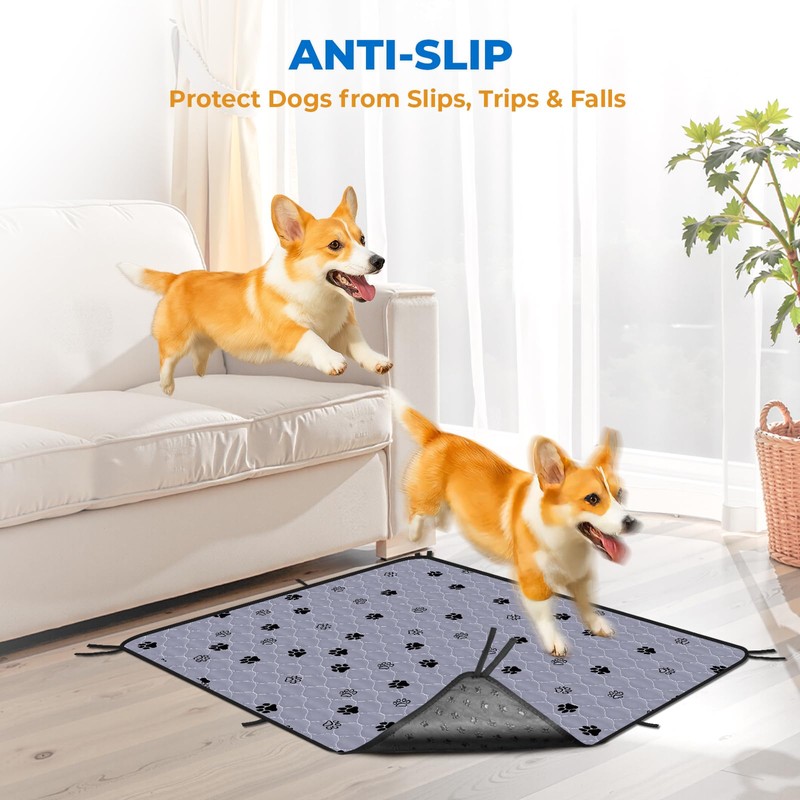 Fostanfly Washable Pee Pads for Dogs, 2 Pack Reusable Super