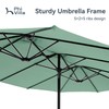 PHI VILLA 15ft Large Patio Umbrellas with Base, Outdoor Double-Sided