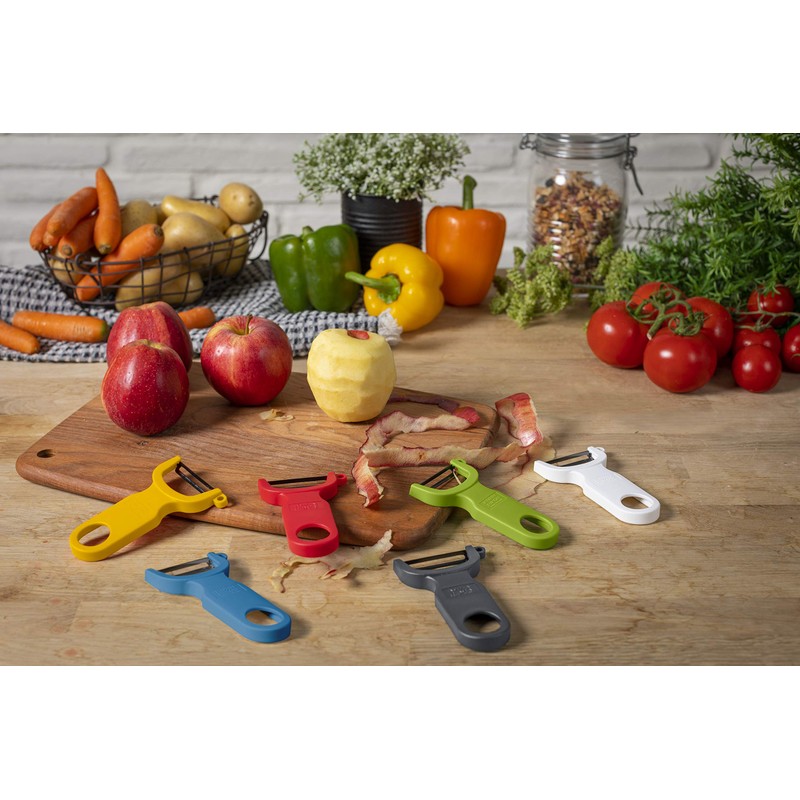 Kuhn Rikon Original Swiss Translucent Peeler Set, 4-Inch, Red/Green/Yellow