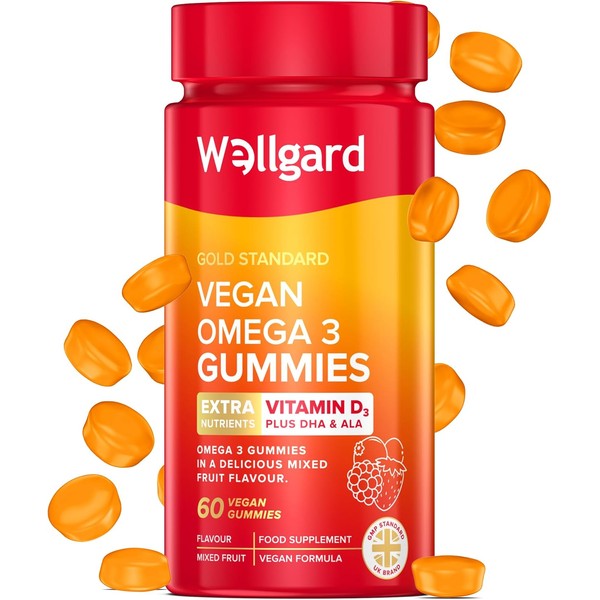 Wellgard Vegan Omega 3 Gummies – Algae-Derived DHA & ALA