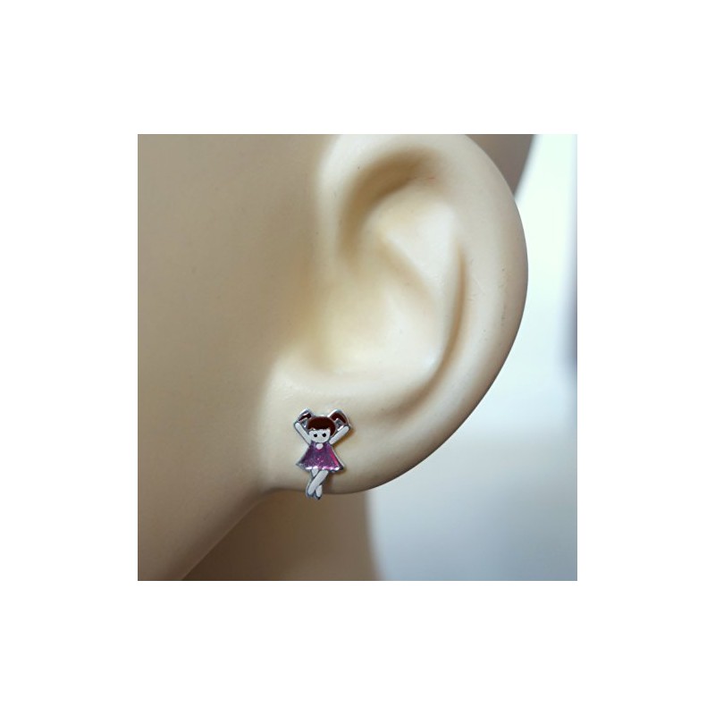 Ballet Cheerleader Dancer Earrings 925 Sterling Silver