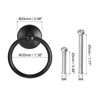 QUARKZMAN Pack of 2 Round Ring Handles Drawers Knobs Black