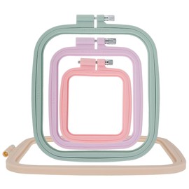 Fulasun 4/5Pcs Square Plastic Cross Stitch Hoops with Different Sizes and Colors Reusable Embroidery Hoops Frames Sewing Tool for Sewing Needlework Embroidery Projects (4pcs)