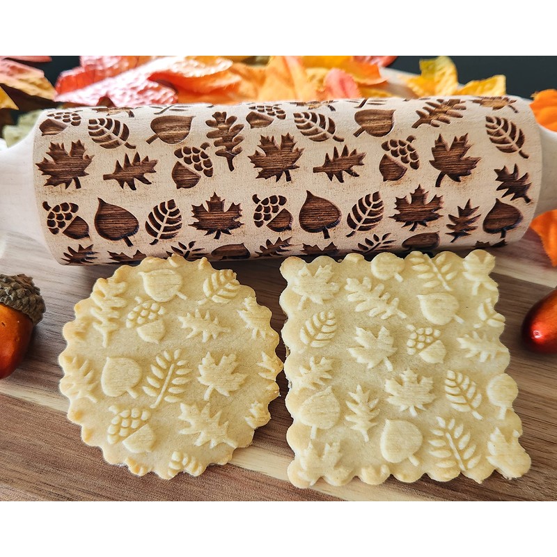 Leaves Embossed Rolling Pin